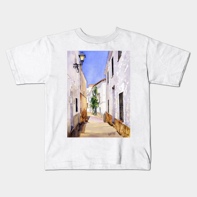 An Old Street In Padules Kids T-Shirt by margaretmerry